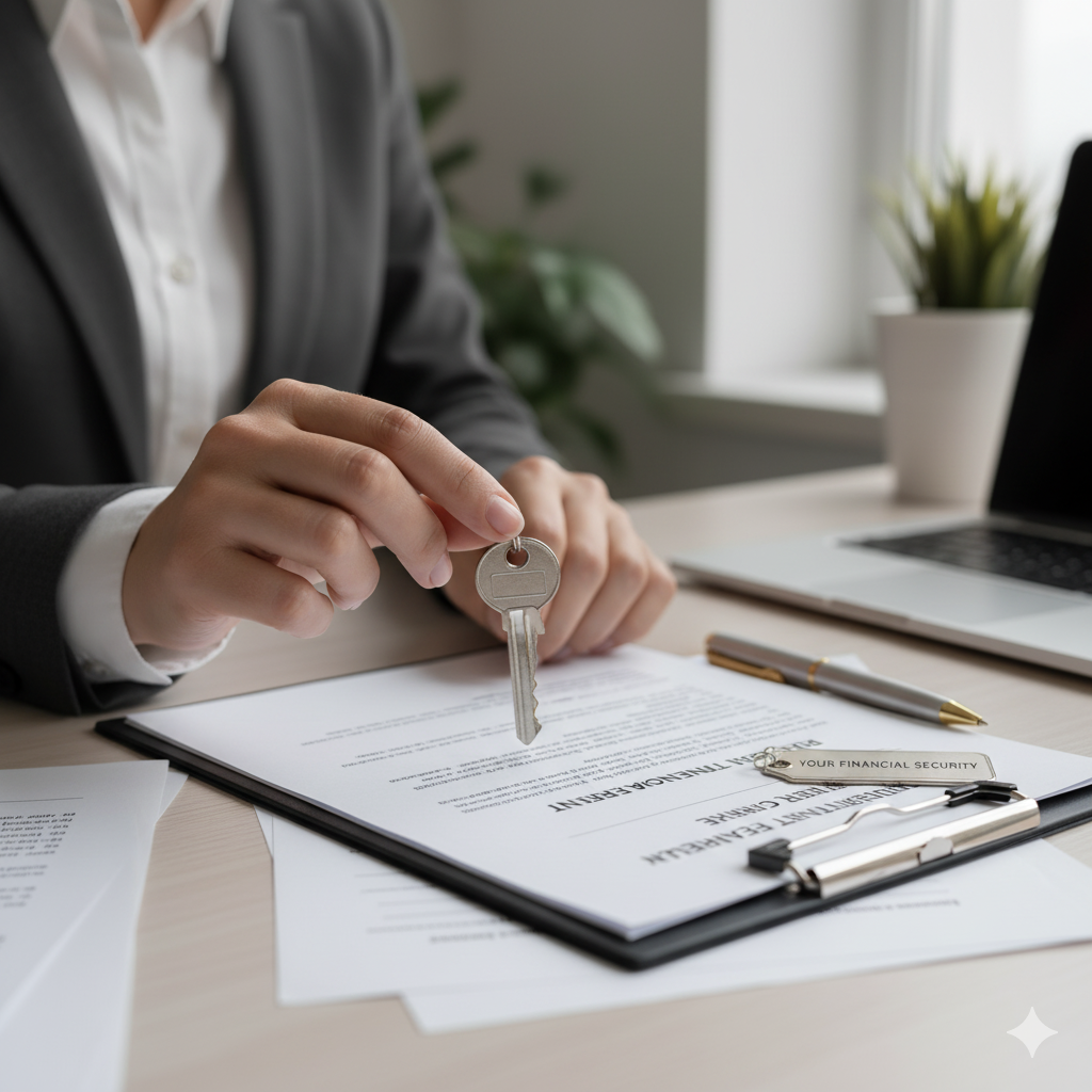 Professional rental agreement with property keys - guaranteed rent security